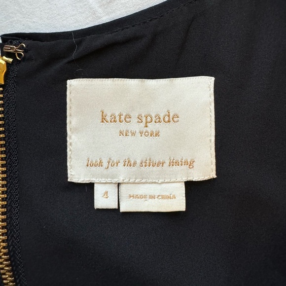 Kate Spade Black Sleeveless Bow Waist Sheath Dress Size 4 - Picture 7 of 9